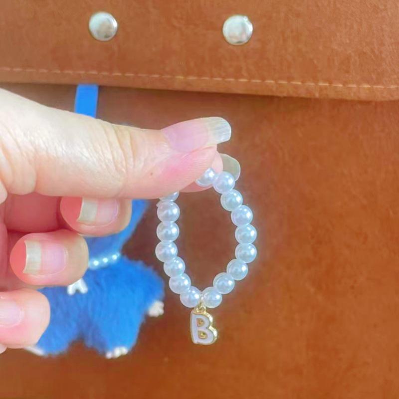 Mini Labubu 4th Gen Pearl Necklace with 26 Letter Pendant and Pendant Accessories for Doll Clothes