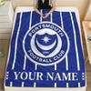 Custom Name Portsmouth FC Flannel Blanket, High quality Comfortable for All Seasons, Home Decor, Warmth and Comfort