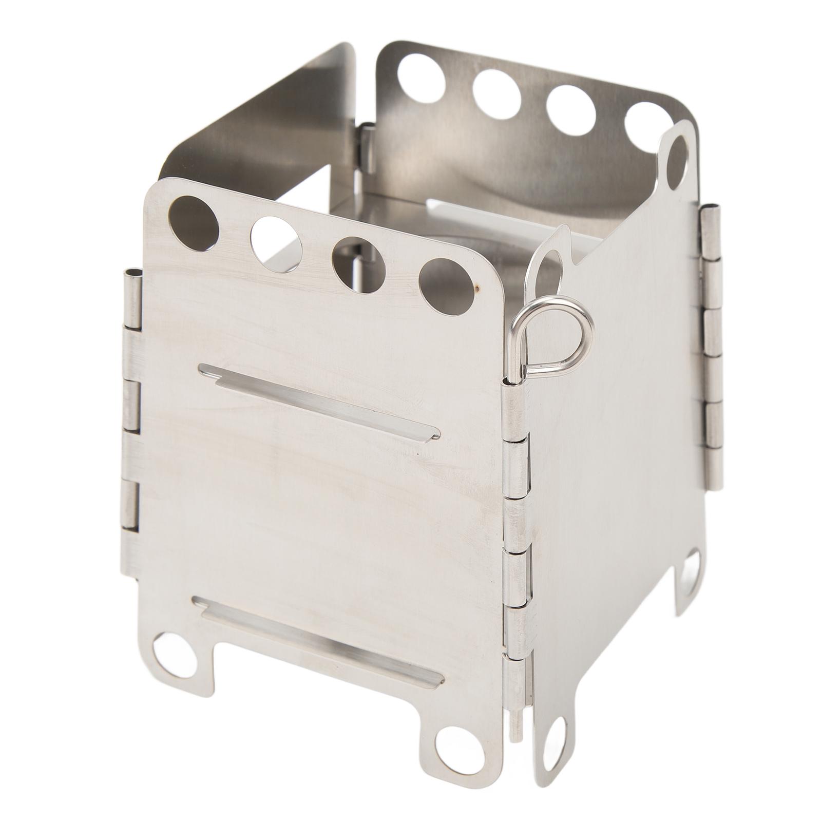 

Портативная дровяная печь из нержавеющей стали для кемпинга, сверхлегкая походная мини-карманная складная печь для