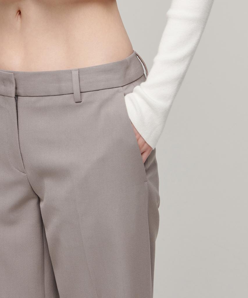MUSINSA STANDARD WOMAN Women'S Low-Rise Wide Slacks [Grayish Beige]