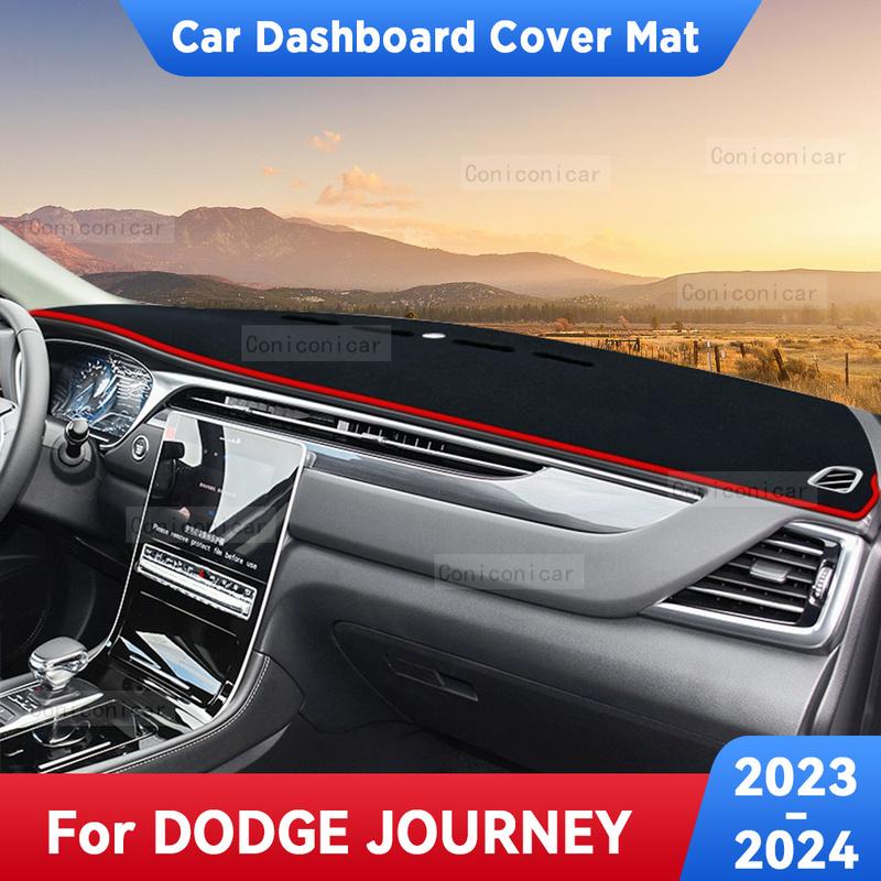 For DODGE JOURNEY 2024 Car Dashboard Avoid Light Pad trument Platform Desk Cover Mats Carpets Anti-UV Accessories