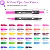 1PACK Double Head Watercolor Pen Soft Head Marker Children's Washable Art Color Pen Adult Books Cards Painting Craft Set, Teacher's Office Supplies