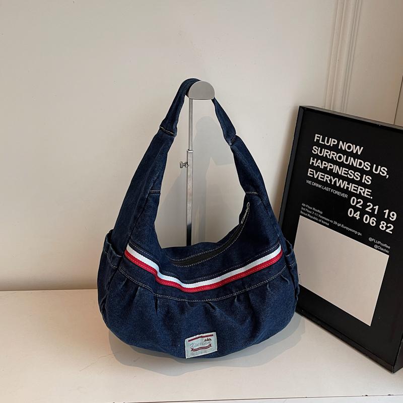 Denim Bag Large Capacity Crossbody Bag Women Tote Bag Commuter Shoulder Bag