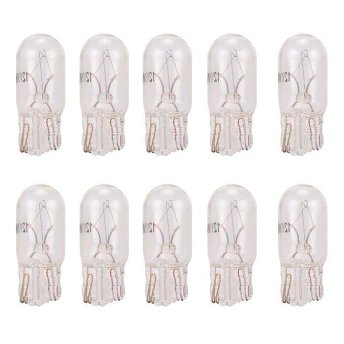 10pcs Blanc T10 Ampoules LED, 5W Plaque D'Immatriculation Light, Feux de Positionnement Latéraux Plaque D'immatriculation DC 12V