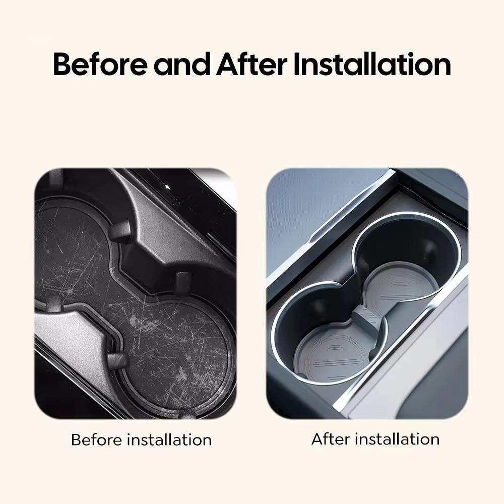 For 2025 Tesla Model 3 Highland Waterproof Non-Slip Coasters Drink Pad Slots Center Console Storage Organizer Car Accessories