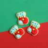 10Pcs Christmas Resin Accessories Cute Santa Claus Snowman Elk Christmas Tree Flat