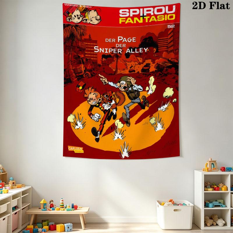 Spirou Honor Wall Tapestry Aesthetic Wall Hanging Printed Fabric Blanket Decorative Tapestries for Bedroom Living Room Home Decor