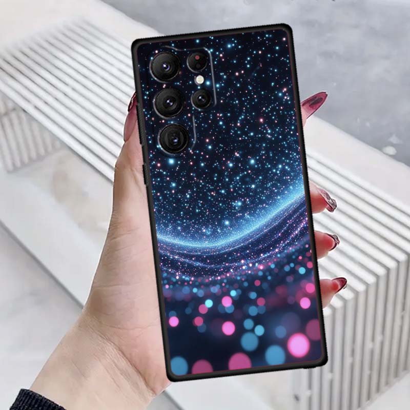 

Shining creative patterns For Samsung Galaxy S26 S25 S24 S23 S22 S21 S20 Ultra Plus FE 5G Black Soft TPU Phone Case Galaxy S24 FE