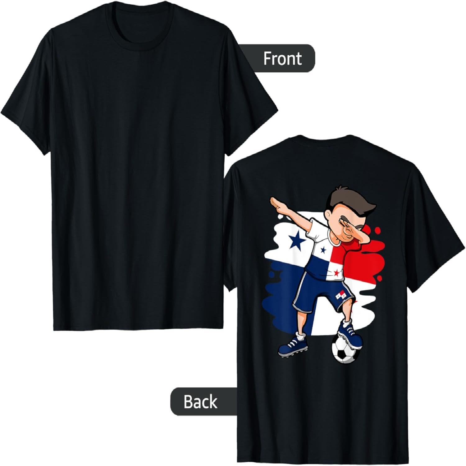 Dabbing Soccer Boy Panama Jersey Panamanian Football Lovers T-Shirt S