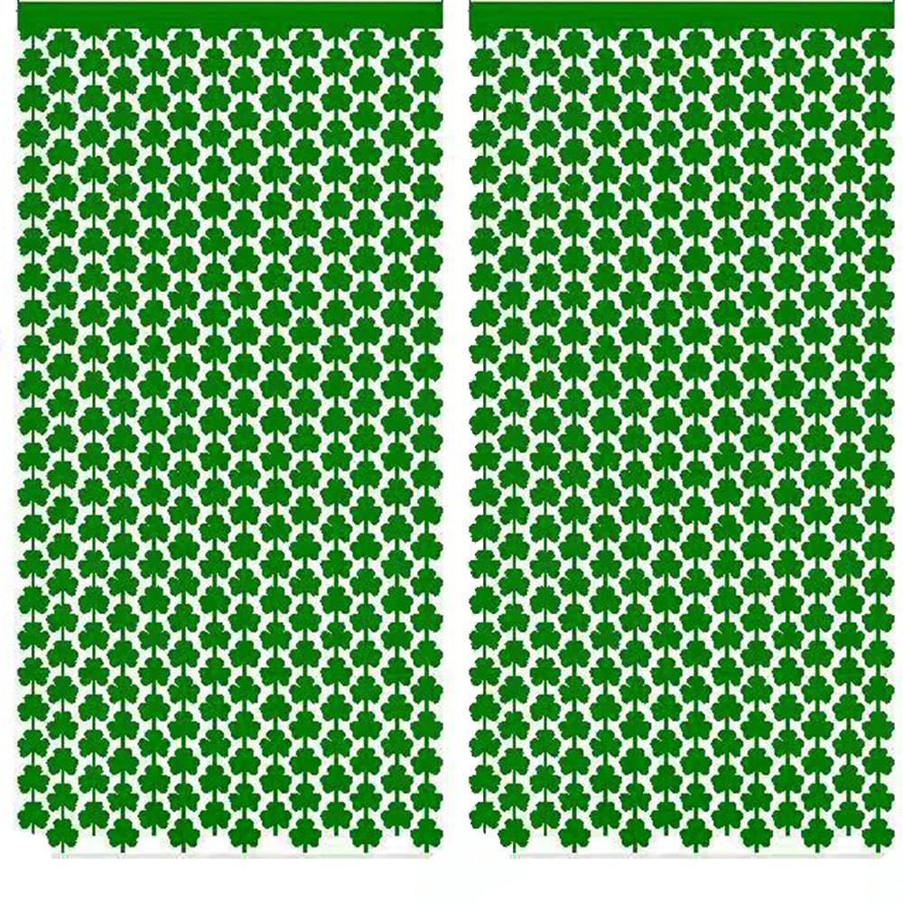 2m St Eyecatching Patricks Day Shamrock Rain Curtain For Irish Holiday Decor Party