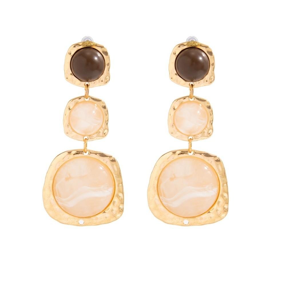 Three Layer Statement Dangle Earrings Round Shape Long Tassel Earrings Holiday Gifts