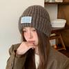 Simple Knitted Hat for Women Thickened Warm Ear Protection Hood Outdoor Versatile Cold Proof Woolen Hat for Men