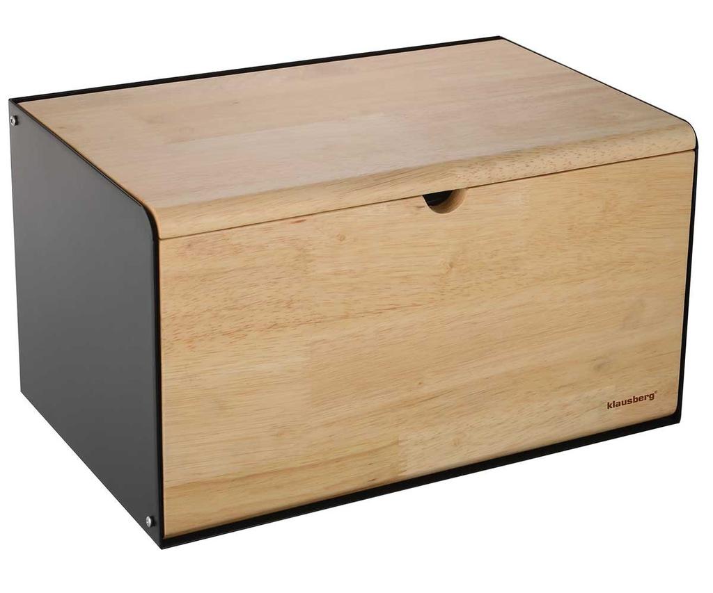 KLAUSBERG KB-7386 Double-Sided Bread Bin - Black