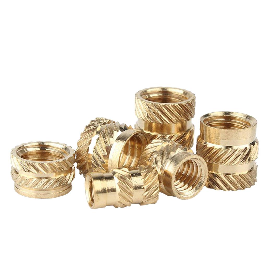 Yigu Tu Ba Hot Melt Copper M2M10 Double Knurled Insert Nut for Injection Molding