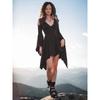 New Women's Sexy Deep Slim Fit Lotus Leaf Sleeves Irregular Dress Dress