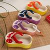 Cute Food Servering Bowl Ceramic Slipper Shape Mini French Fries Plate Flip Flops  Creative Ashtray Plate