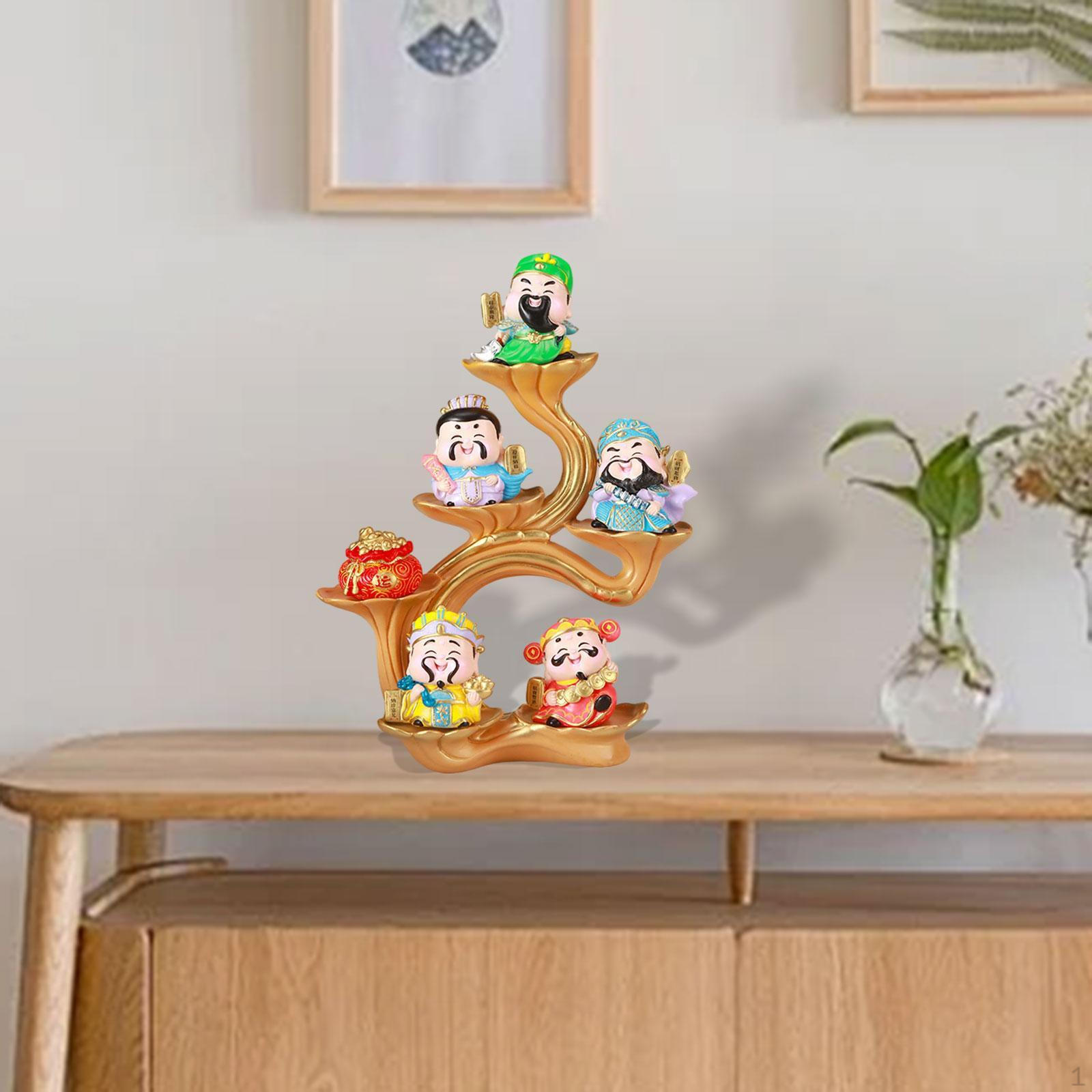 

Очаровательная статуэтка бога богатства в китайском стиле для декора дома или офиса золотой