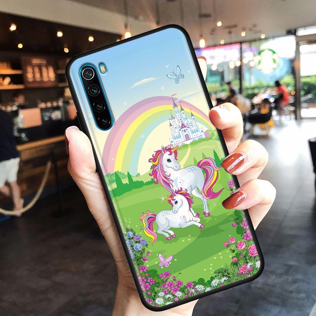 Cute Cartoon Rainbow Unicorn Animal Phone Case For Xiaomi Redmi 9 9C NFC 9T 10 10C 6 8 A K40 K50 Pro Plus Soft Shell Cover Cases