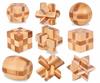 Chonor Brain Teaser IQ Test 3D Wooden Puzzle Toys, 12 Pieces Set, Brain Mind Teaser Puzzle Gift for Adults & Kids