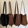 Manufacturer Custom Mother and Child Bag Nis Suede Suede Surface Retro Leopard Print Bucket Bag Versatile Single Shoulder Crossbody Women Tote Bag