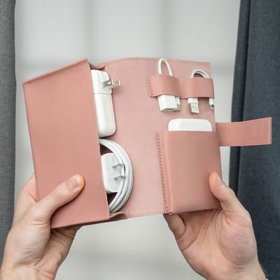 Travel Cable Organizer Personalized Leather Tech Organizer Tech Accessories Digital Accessory Bags