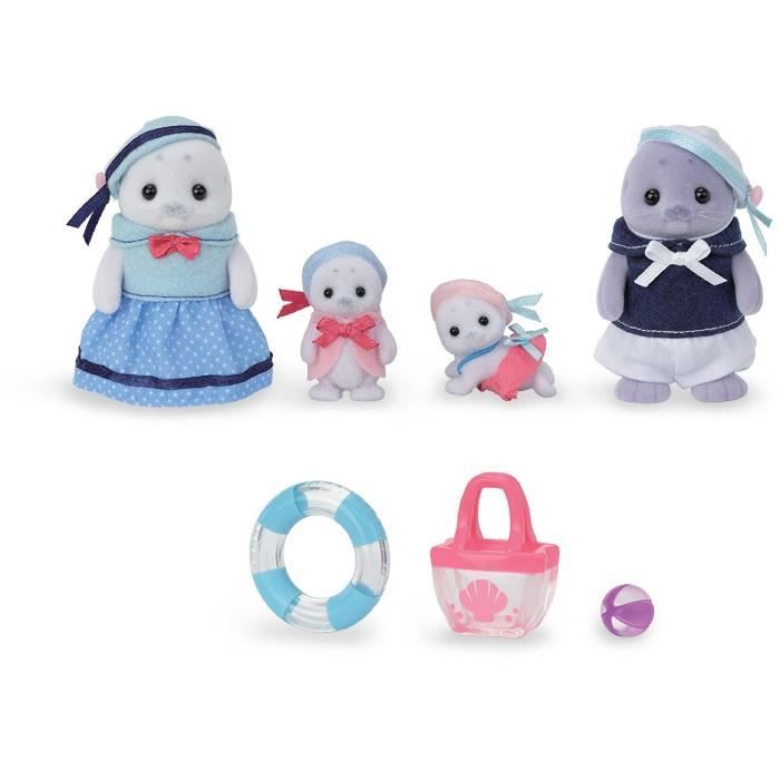 Gelenkige Familie - SYLVANIAN FAMILIES - Robbenfamilie - 4 Figuren und Strandzubehör