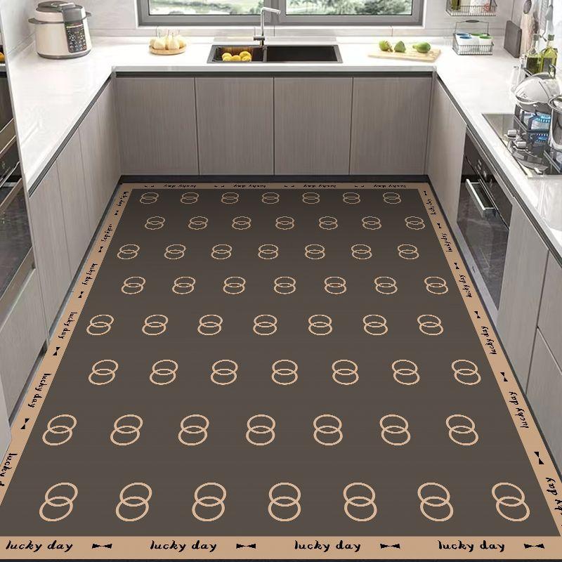 Carpet in The Kitchen Large PVC Leather Mat Non-Slip Waterproof Oil-proof Floor Mats Modern Home Decoration Alfombra De Cocina