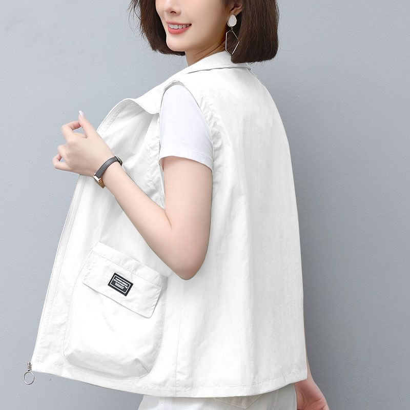 Spring, Summer and Autumn Casual Plus-size Loose Outerwear Sleeveless Vest Jacket for Women