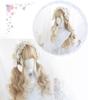 Sizuuenn Lolita Full Curly Long Hair in Blonde and Cream Cute Cosplay Wig with Perfect for School Cultural and Photo Shoots Women's Wig, Pigtails,
