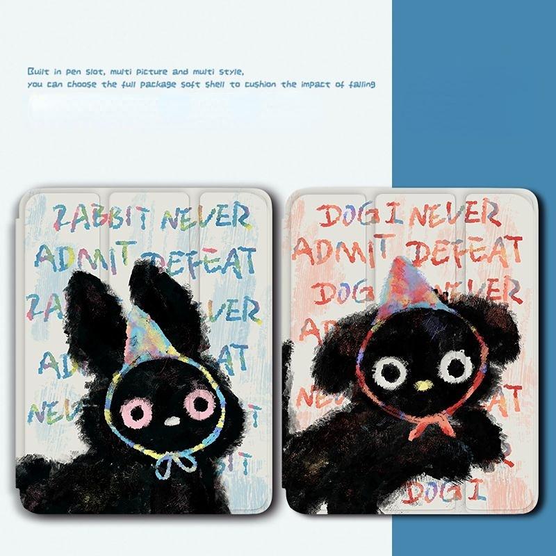 Étui mignon de dessin animé pour Air5/4 Air1/2/3 iPad Pro 11/10,5/9,7 pouces pour iPad génération 2017/2018/2019 pour iPad Mini 4/5 TPU étui de veille de réveil automatique