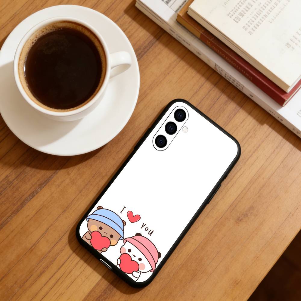 Cute Cartoon Bubu Dudu Phone Case Black Silicone Soft For Samsung Galaxy A73,A72,A71,A70,A53,A52,A51