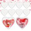 Herzförmige Schachteln Valentinstag Füllbare Organizer 10 Stück Kleine Süßigkeiten-Dosen Schachteln für Hochzeit Neujahr Geburtstag Karten Bänder