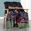 Messi 82 Customize Text Blanket Throw Customizable Blanket Ultra-Soft Throw For Office Chair Livingroom Couch Living Room All-Season Use