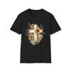Floral Cross Unisex Softstyle T-Shirt, Faith Shirt, Birthday Gift, Spring