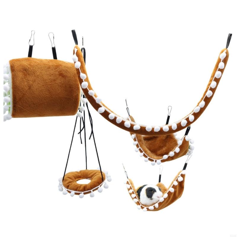 5 Piece Hamster Climbing Tube Swing Set Soft Fabric Cage Accessories Set HX6C