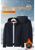 Men's Soft Shell Hooded Windbreaker Jacket - Warm, Breathable, Comfortable, and Trendy for Business Casual or Outdoor Activities.