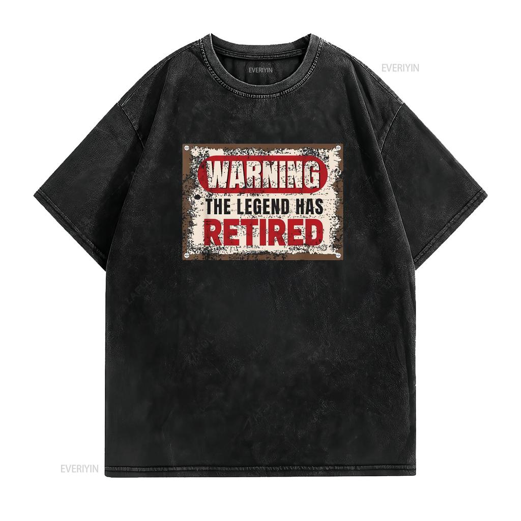 Womens Warning The Legend Has Retired Funny Retirement Quote T Shirt White Large vintage Washed streetwear graphic Breathable