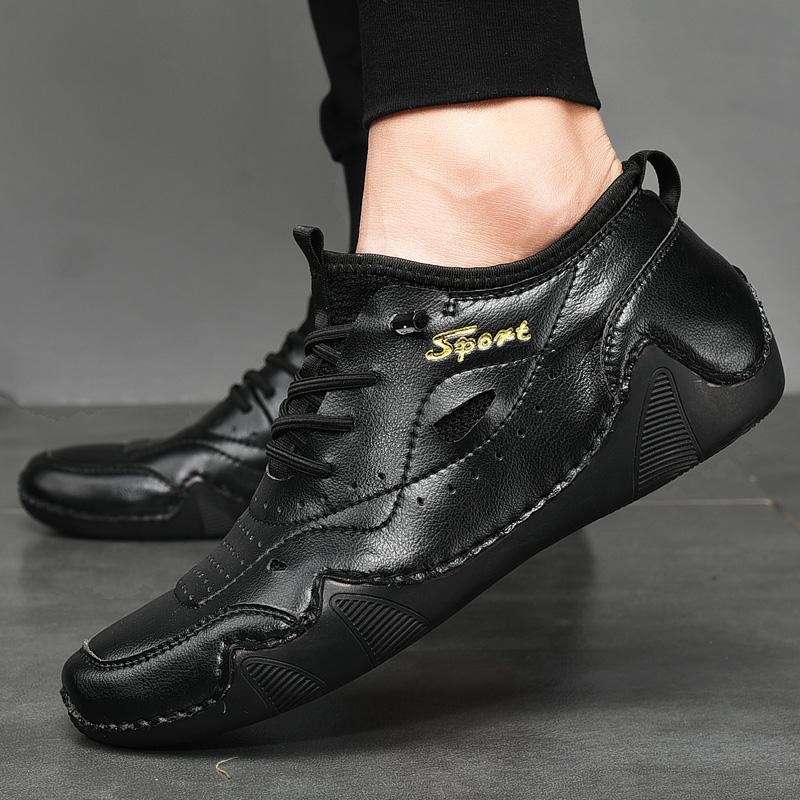 2024 New Men Genuine Leather Casual Sneakers Fashion Brand Men Flats Spring and Autumn Octopus Shoes Comfortable Men Soft Bottom