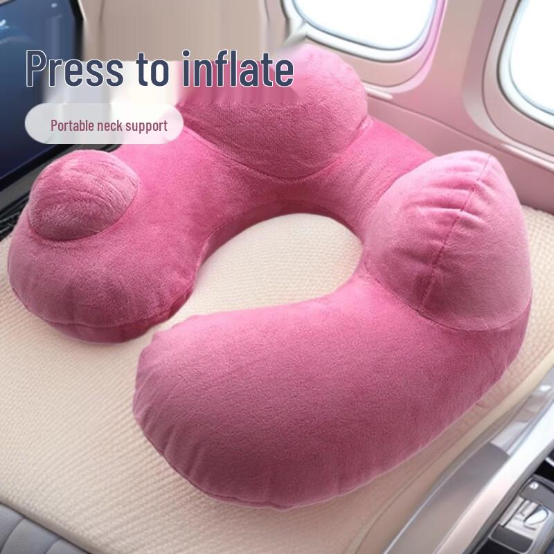 

Miflame Press-to-Inflate Portable U-Shaped Travel Pillow