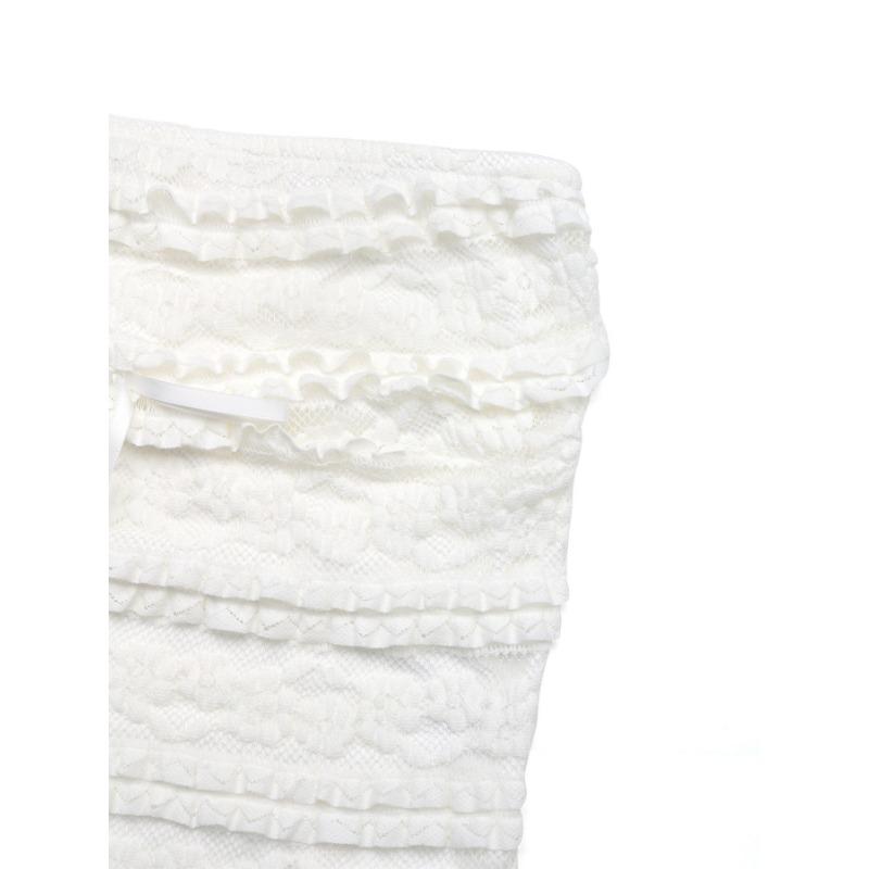 Verano para Mujer Nuevo Dulce y Picante Viento Encaje Bustier Chaleco Lazo Corto Tops Bustier