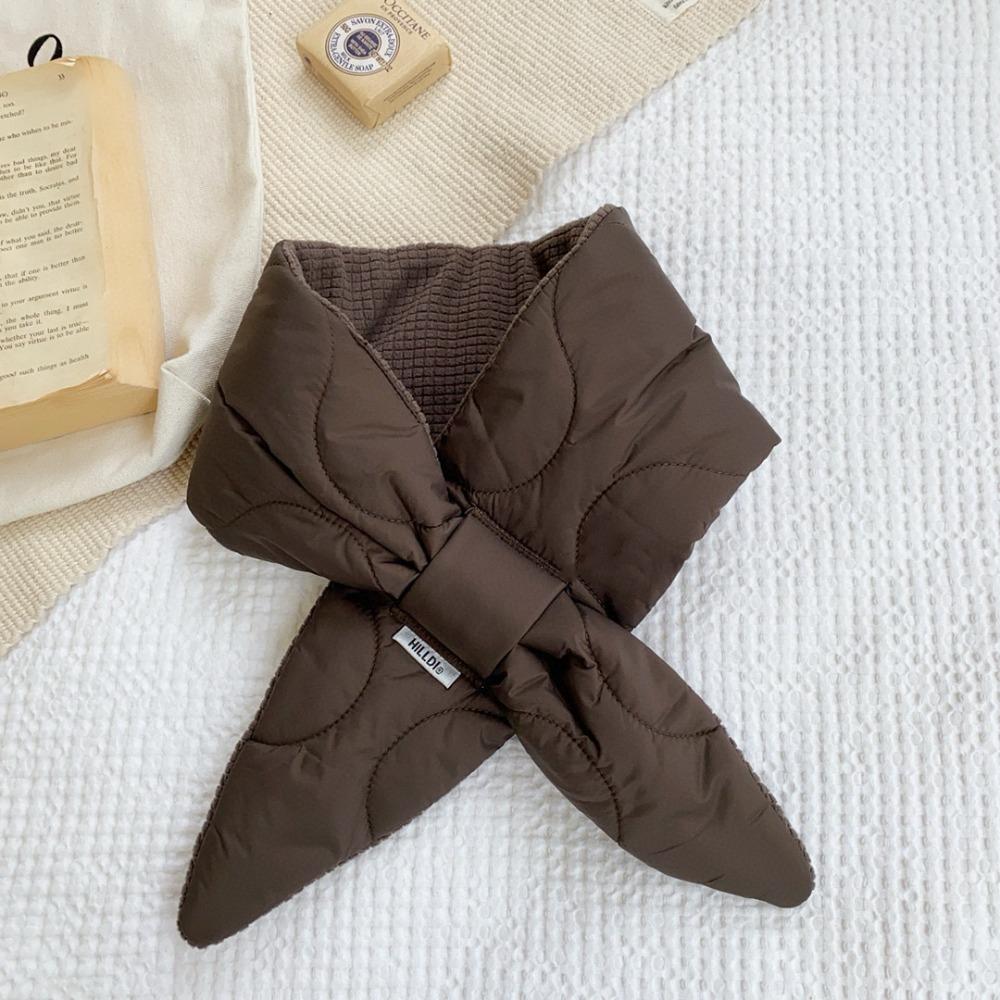 Korean Style Down Neck Scarf Padded Thermal Shawl New Design Cross Feather Scarf  Gift