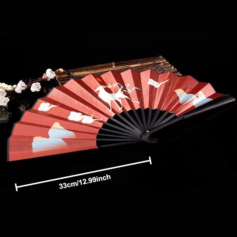 Magpie Hand Held Fan Chinese Folding Silk Fans Sexy Lace Retro Decorative Fan Hanfu Cheongsam Cosplay Japanese Home Decoration