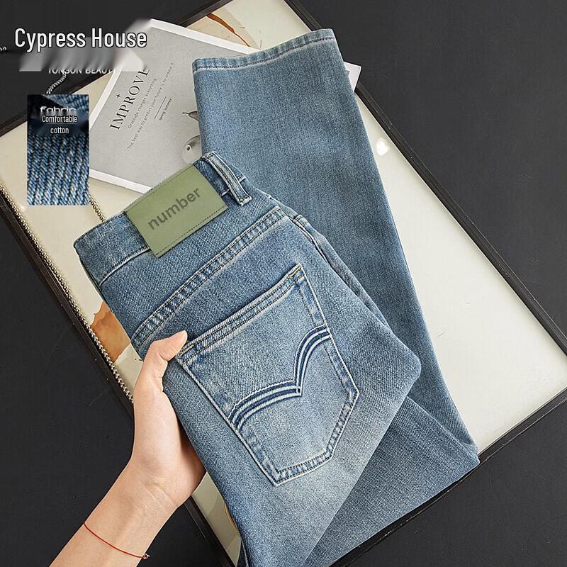 Women s Washed High-Rise Slim Straight Jeans L