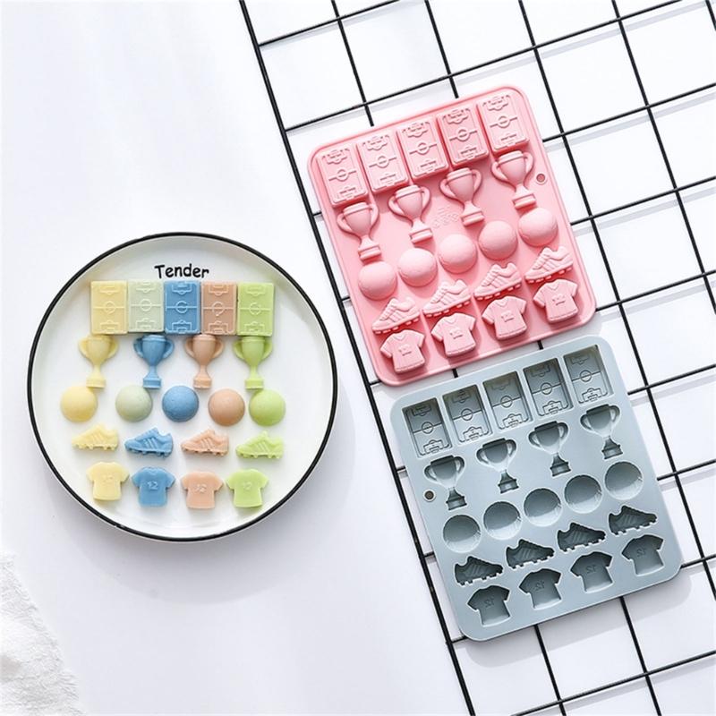 22 Cavities Football Silicone Molds Sports Theme Silicone Candy Molds Football Chocolate Molds for Cupcake Decoration