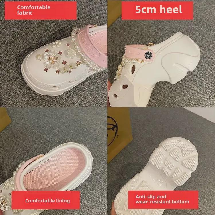 Summer 2024 Xiaoxiang Thick-Soled Closed-Toe Sandals for Women - Versatile Outdoor Slip-Ons