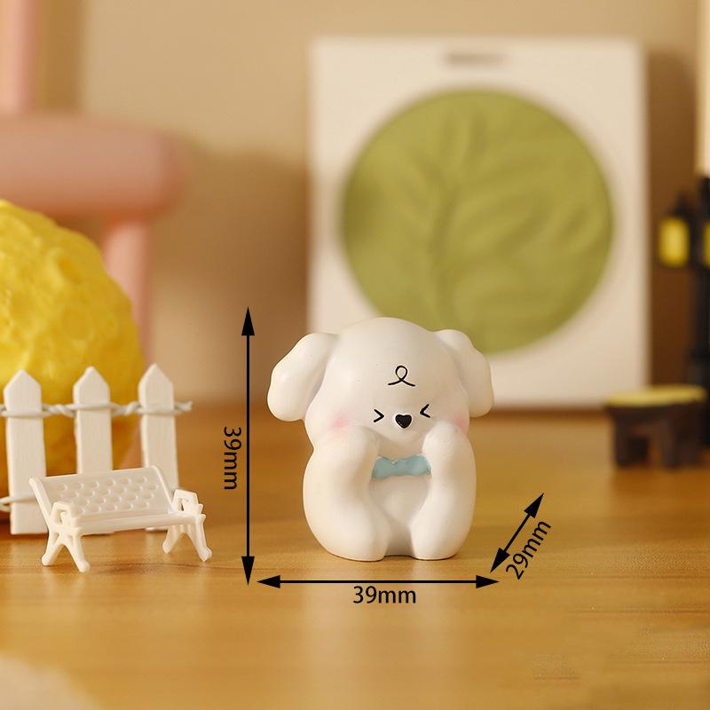 New Cartoon Cute Little Dog Dog Resin Ornaments Desktop Decoration Creative Ins Healing Kawaii Dog Dog Car Decorations