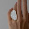 Chic Irregular Faux Mother-of-Pearl Adjustable Ring - Trendy Street Style Design