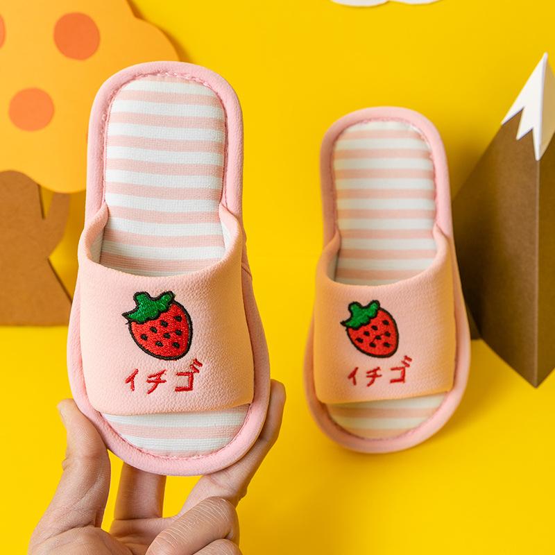 Kinder Hausschuhe Indoor Zuhause Leinen Frühling Sommer Herbst und Winter Boden Rutschfest Jungen und Mädchen Kinder Baby Baumwollhausschuhe