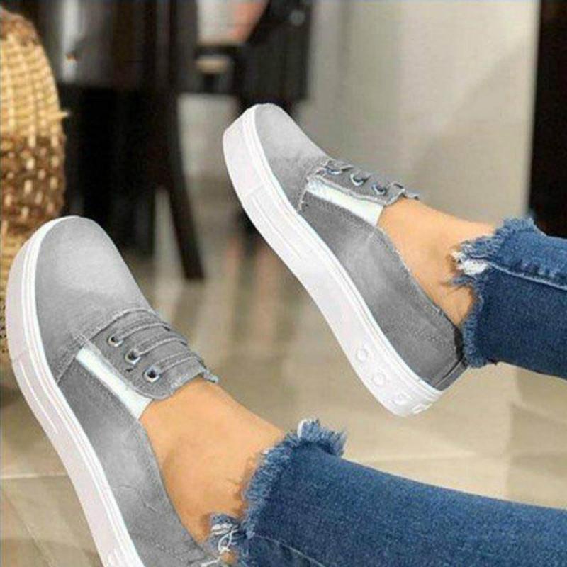 denim flat shoes