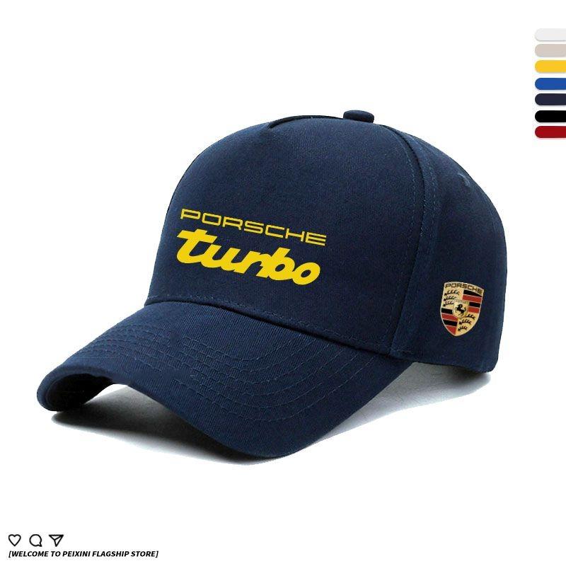 For Porsche Turbo Macan Prints Emblem Outdoor Summer Sport Running Hat Baseball Caps Adjustable Casual Sunscreen Hat Accessories